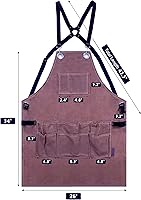 Vista 3 de Woodworking Apron for Men Canvas Work Shop Aprons Waterproof with Tool Pockets for Woodworkers Carpenters