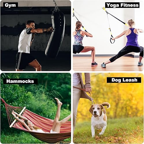 Miniatura 7 de Carabiner Clip,855lbs3" Heavy Duty D Ring Caribeener Clips,Carabiner Keychain Caribeaners for Hammocks,Camping,Hiking,Outdoors,Gym,Small Carabiners