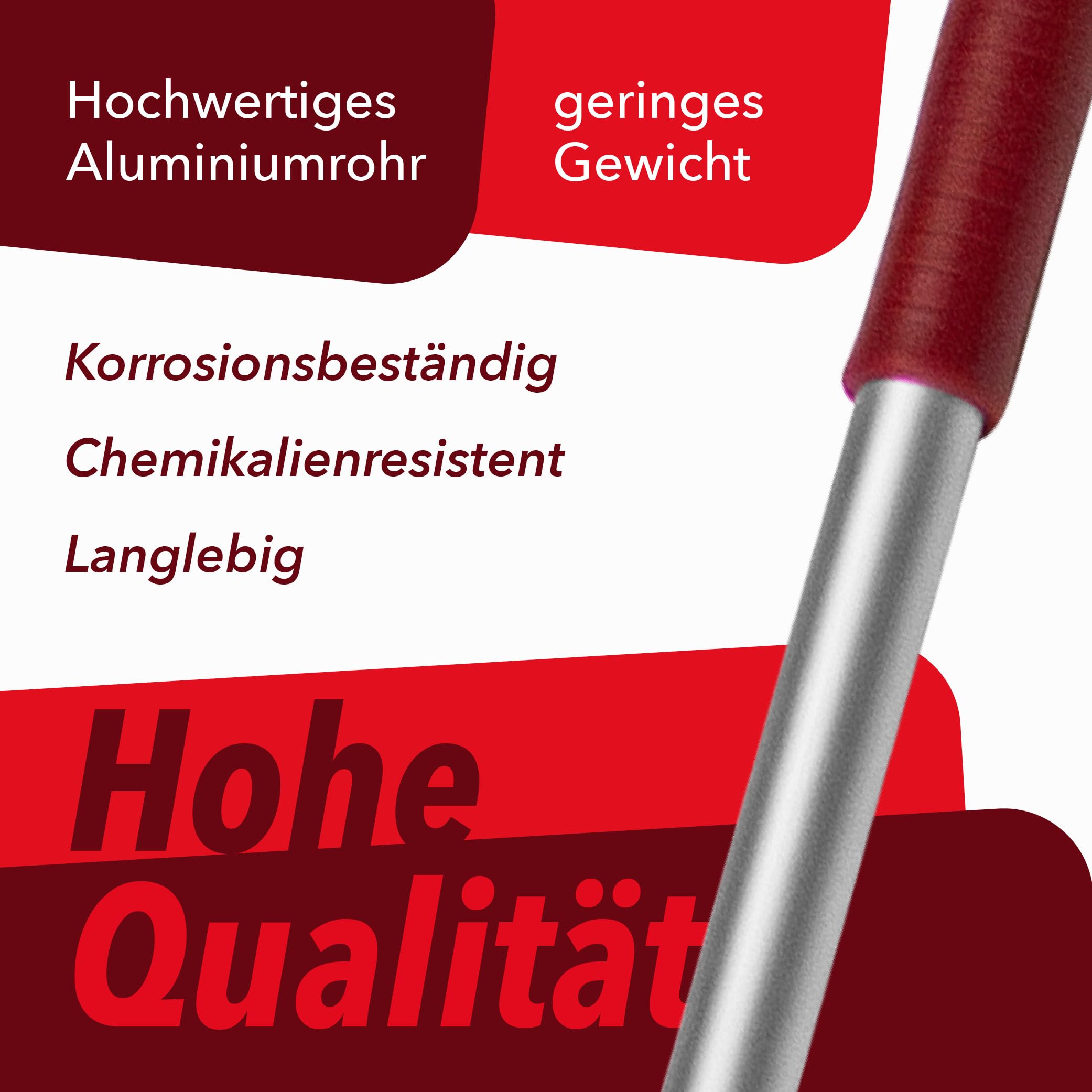 G.I.V. Bodenwischer Set Moppstange Aluminium mit Rändelhandgriff + Klapphalter mit Fußtaste & 5X Microfasermopp Bezug 50cm - Wischbezug Microfaser - Wischer Bodenreinigung - Wischmopp mit Stiel