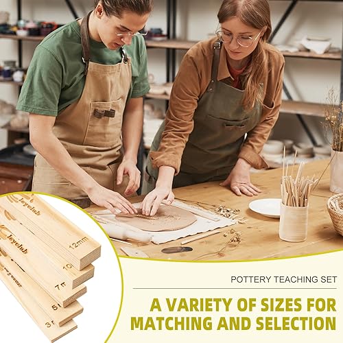 Miniatura 7 de 10 guías de barro de cerámica, herramienta de arcilla, rodillo de arcilla de 5 tamaños para grosor de arcilla preciso, herramientas de cerámica