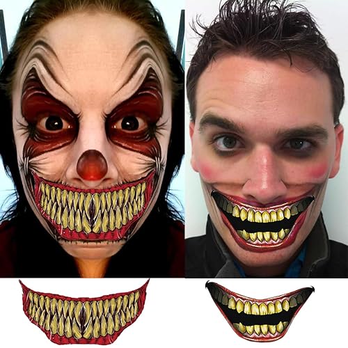 Miniatura 4 de 10 calcomanías de tatuaje temporal de Halloween, maquillaje de broma, payaso vampiro, boca de terror, calcomanías de tatuaje falso, boca grande