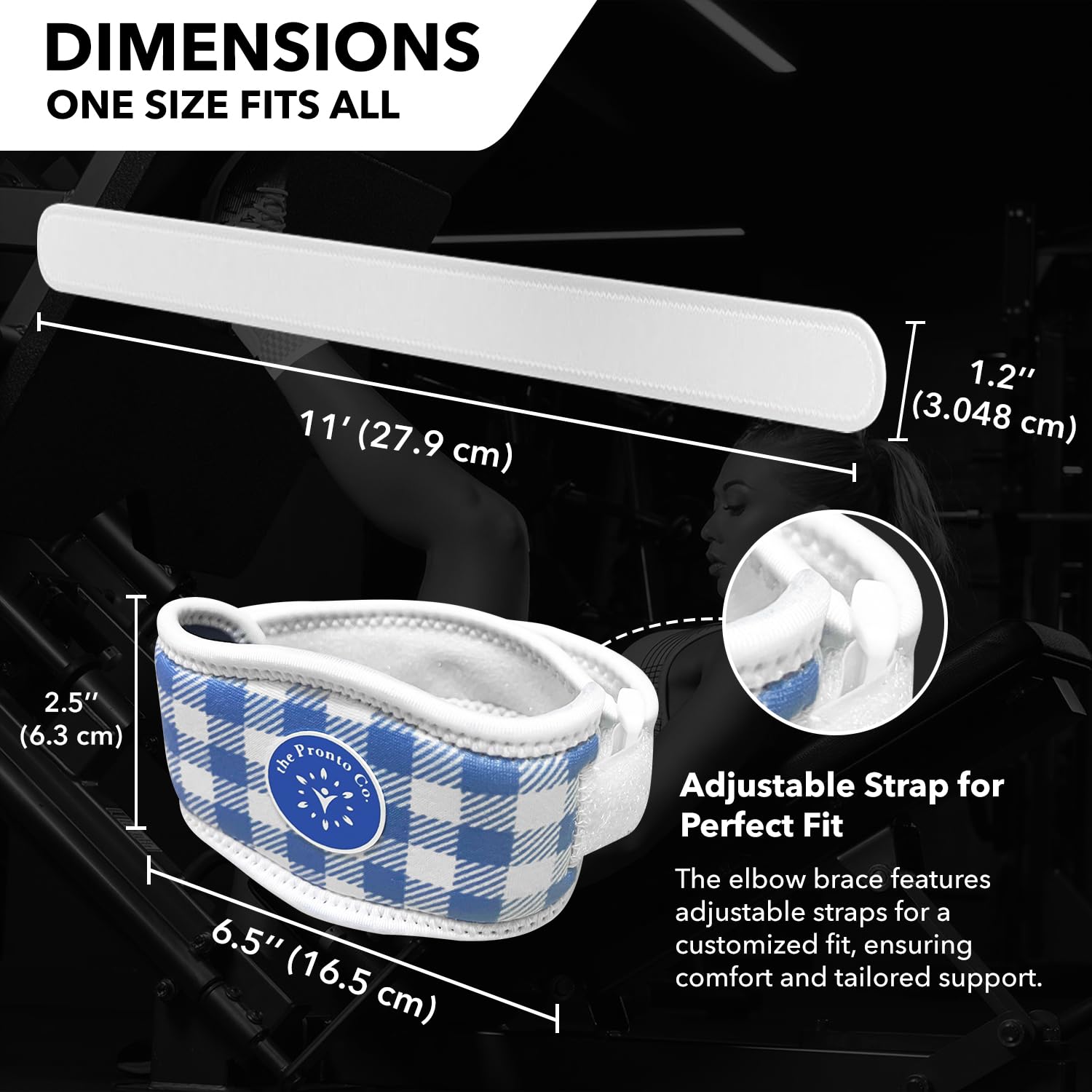 Elbow Brace for Tennis Elbow – Adjustable Compression Support Strap for Tendonitis, Golfer’s Elbow & Arm Pain Relief – AdjustableStrap, Breathable & Lightweight Design