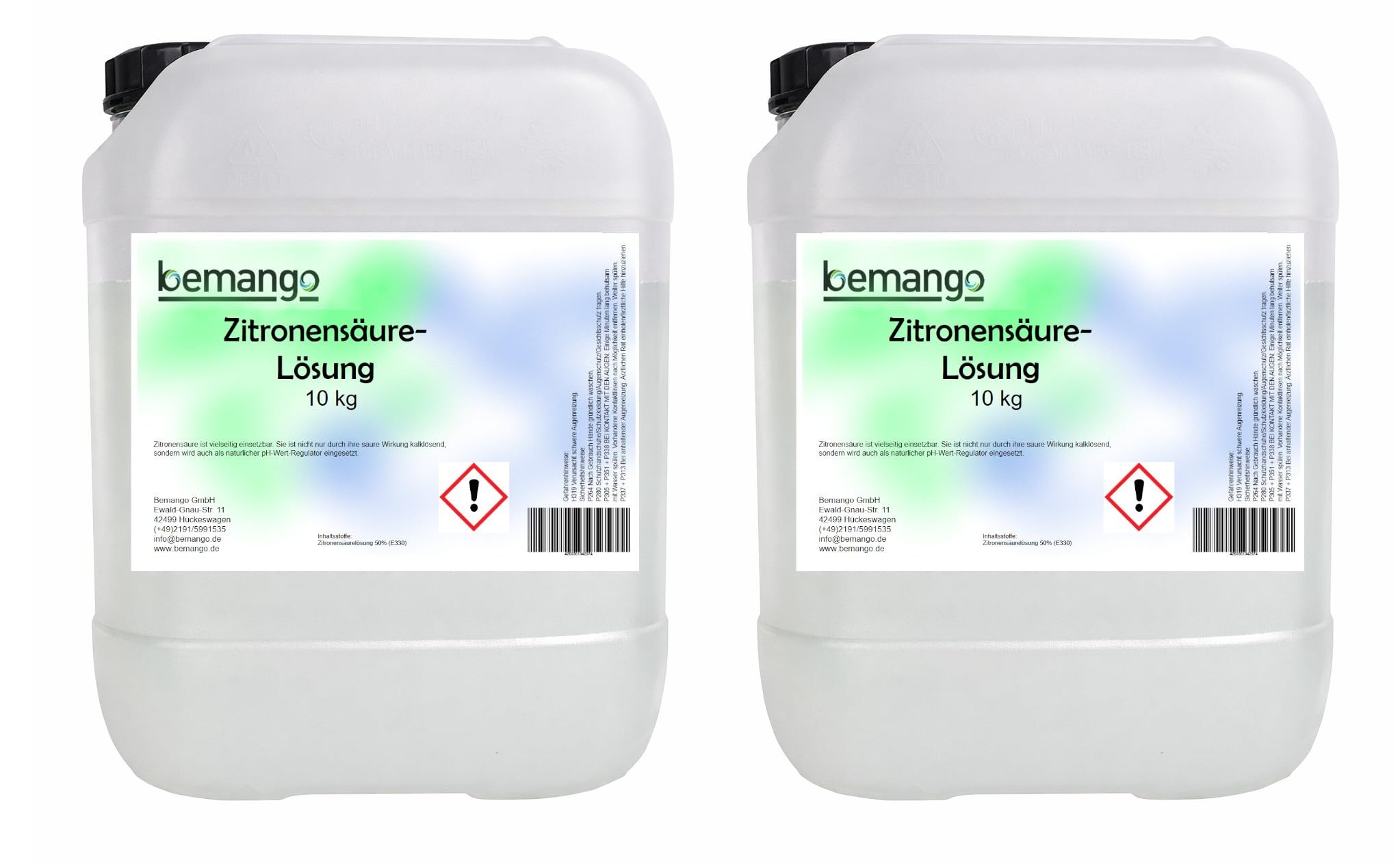 Zitronensäure Entkalker 50% flüssig (E330), 2x10 kg
