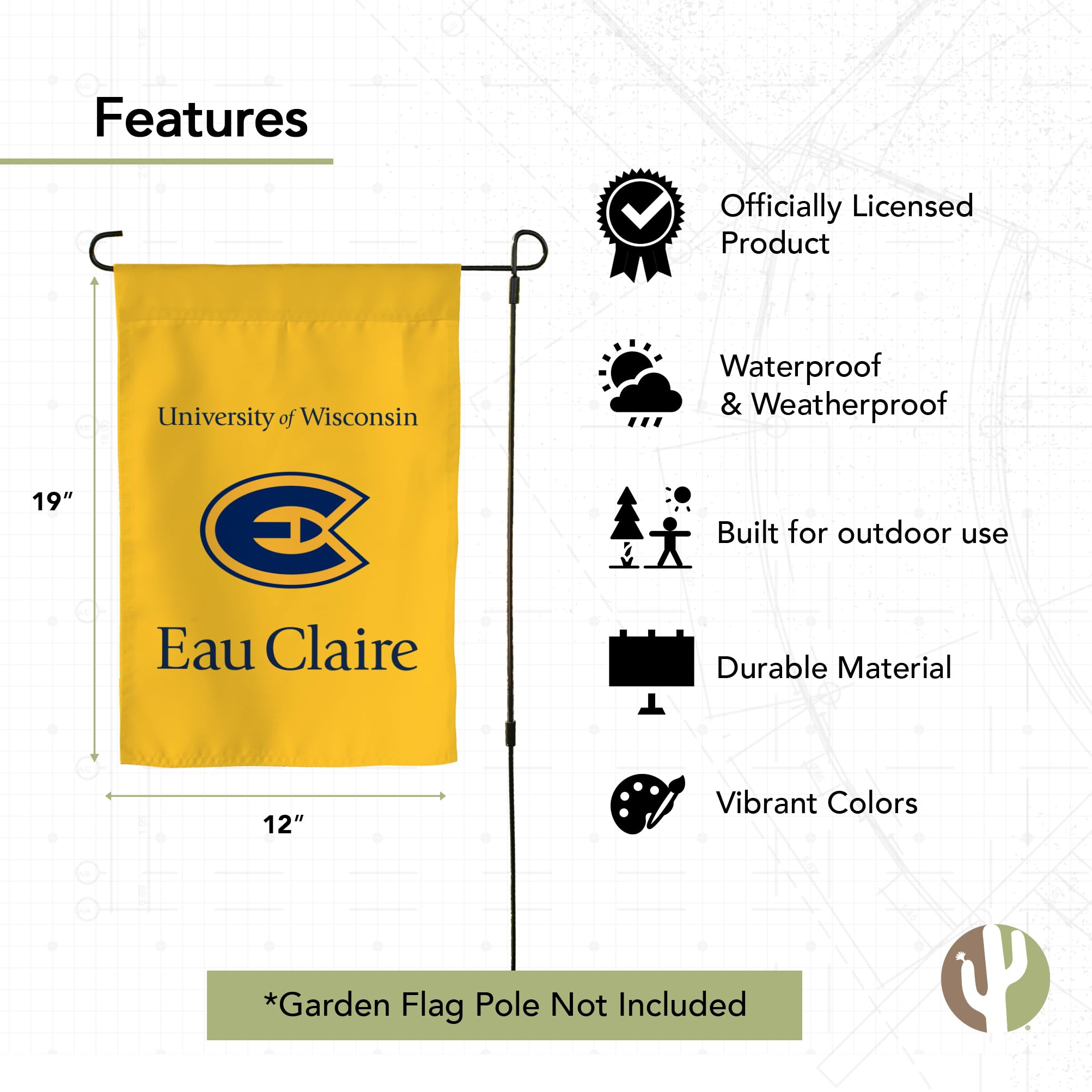 UWEC Blugolds Flag – University Of Wisconsin Eau Claire 3x5 Ft, 100% Polyester, Indoor/Outdoor