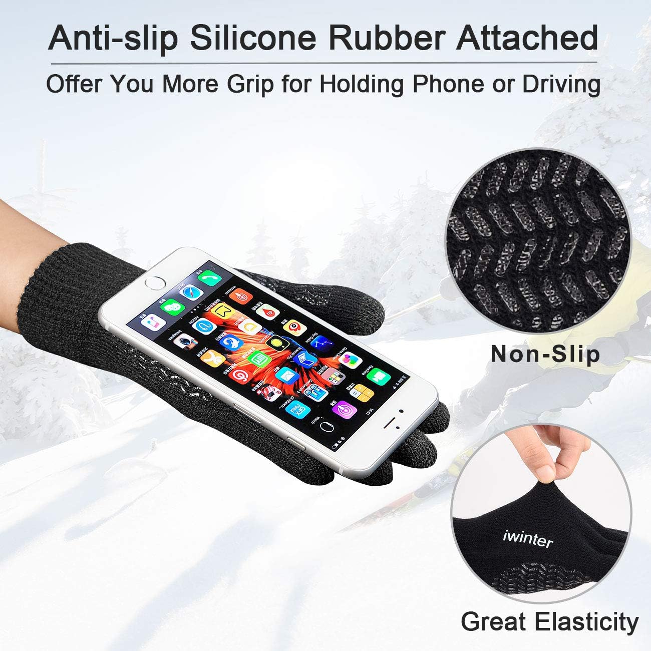 MAYLISACC Winter Beanie Hat Scarf and Touch Screen Gloves Set, Thermal Knit Cap Neck Warmer with Glove for Men Women - Image 4