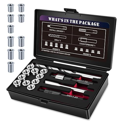 M8X1.25 Metric Thread Repair Kit with Insert HSS Drill, Tap,
