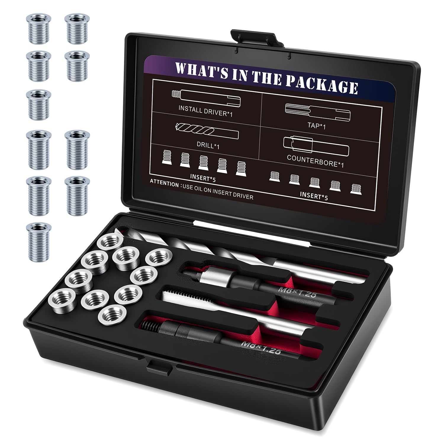 M8 Thread Repair Kit - Restore Damaged Threads -13 M8 Thread Repair Kit - Restore Damaged Threads -13
