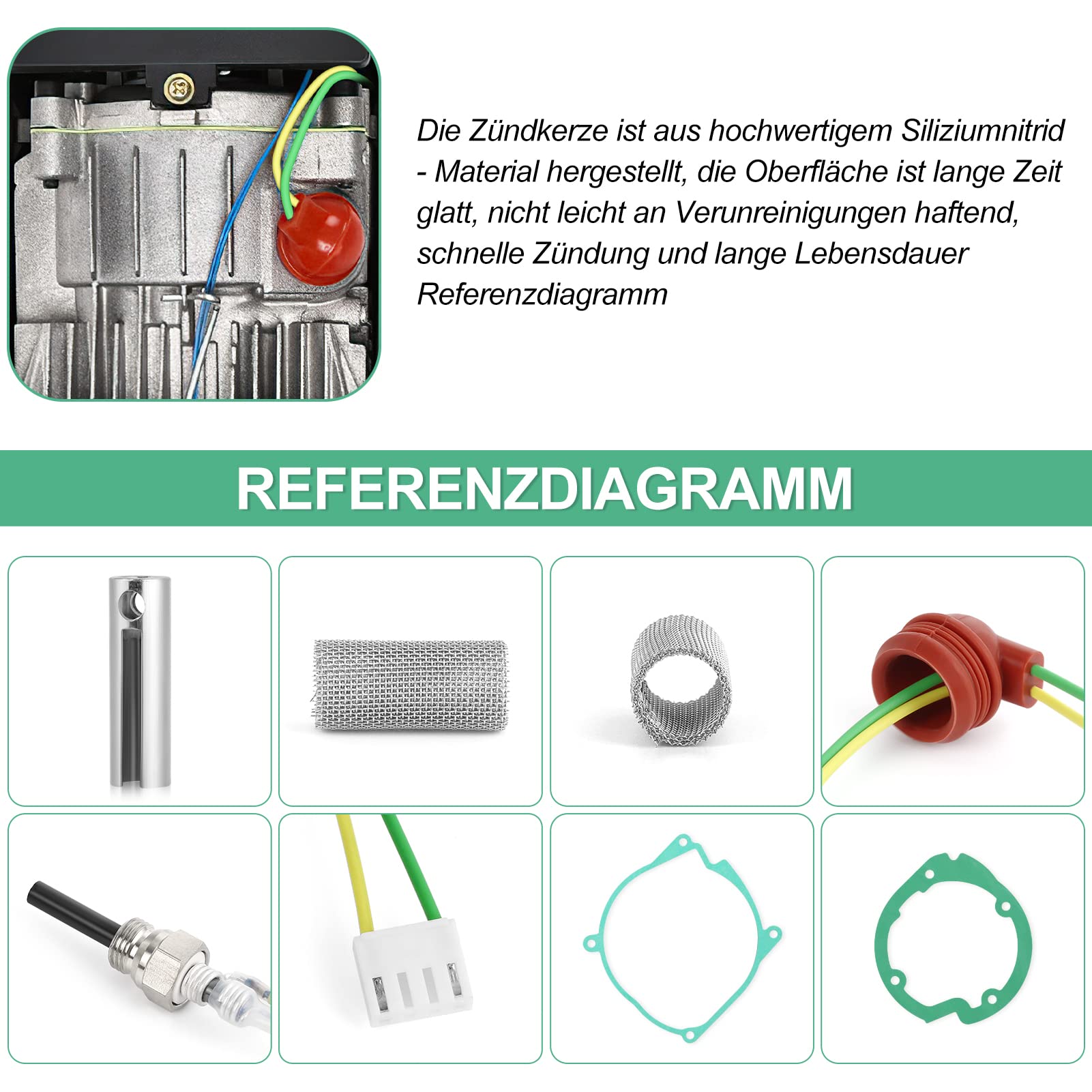 Świeca żarowa do ogrzewania postojowego na olej napędowy, 12 V, 3 kW, 5 kW, 8 kW, zestaw z ceramicznym pinem, ogrzewanie postojowe na olej napędowy do samochodu, ciężarówki, łodzi, akcesoria do