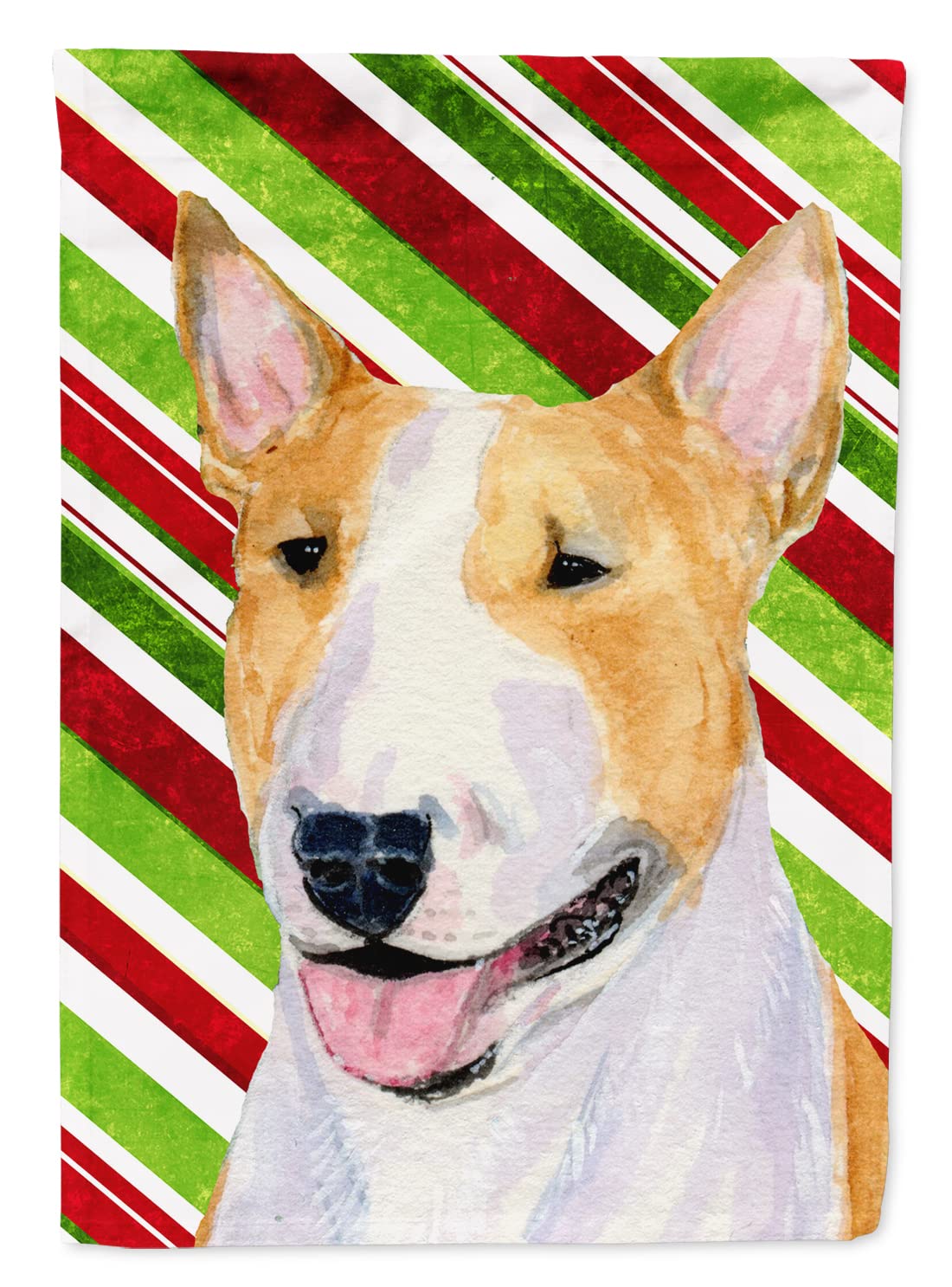 Drapeau Bull Terrier Noël grande taille ornement de jardin et pavillon en toile