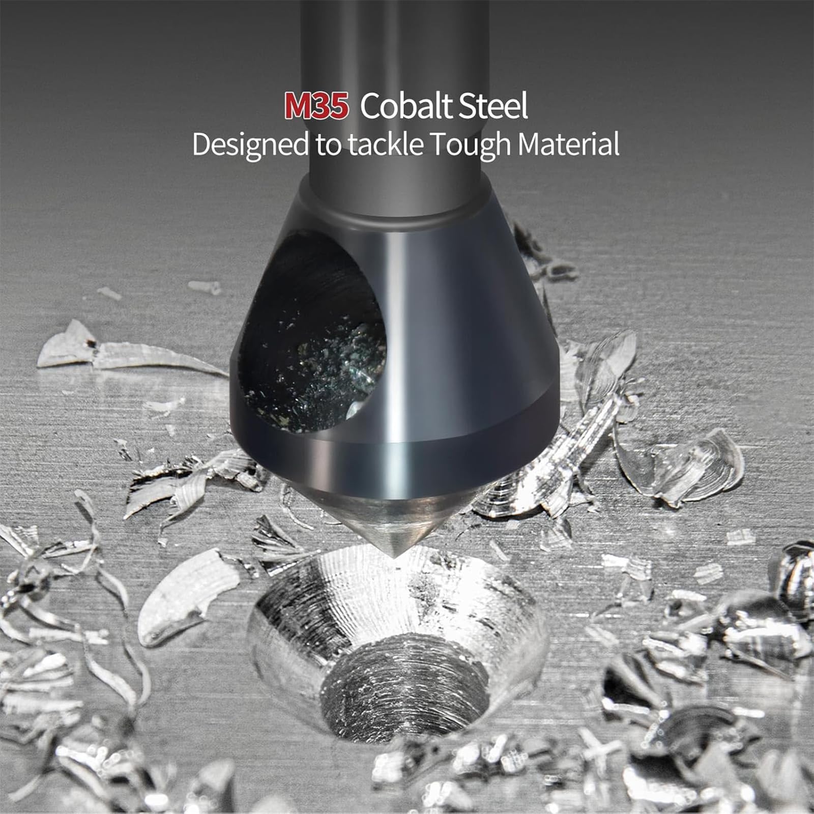 Rarapop M35 HSS Cobalt Countersink Drill Bit with Ultra TiAlN Coating, Single-End Countersink Chamfer - Image 2
