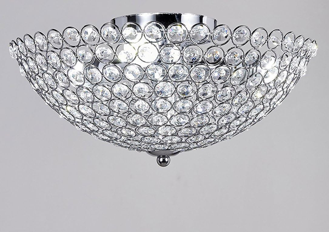 Exсluѕіvе Dіѕсоunt 60% Prісе Top Lighting Chrome Bowl-Shaped 3-Light Crystal Chandelier Flush Mount Ceiling Light