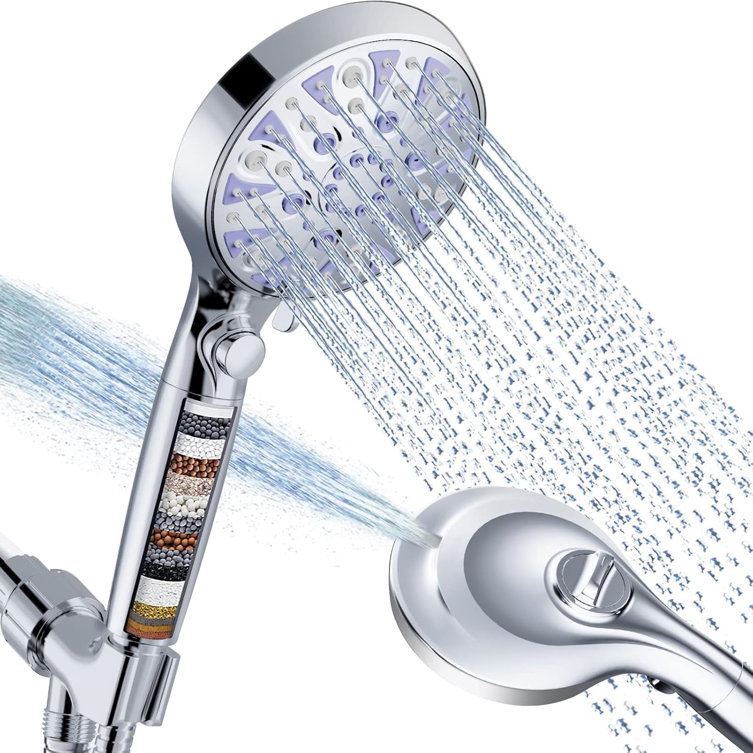 Handheld Shower Head with Removable Filter, High Pressure 10 Setting