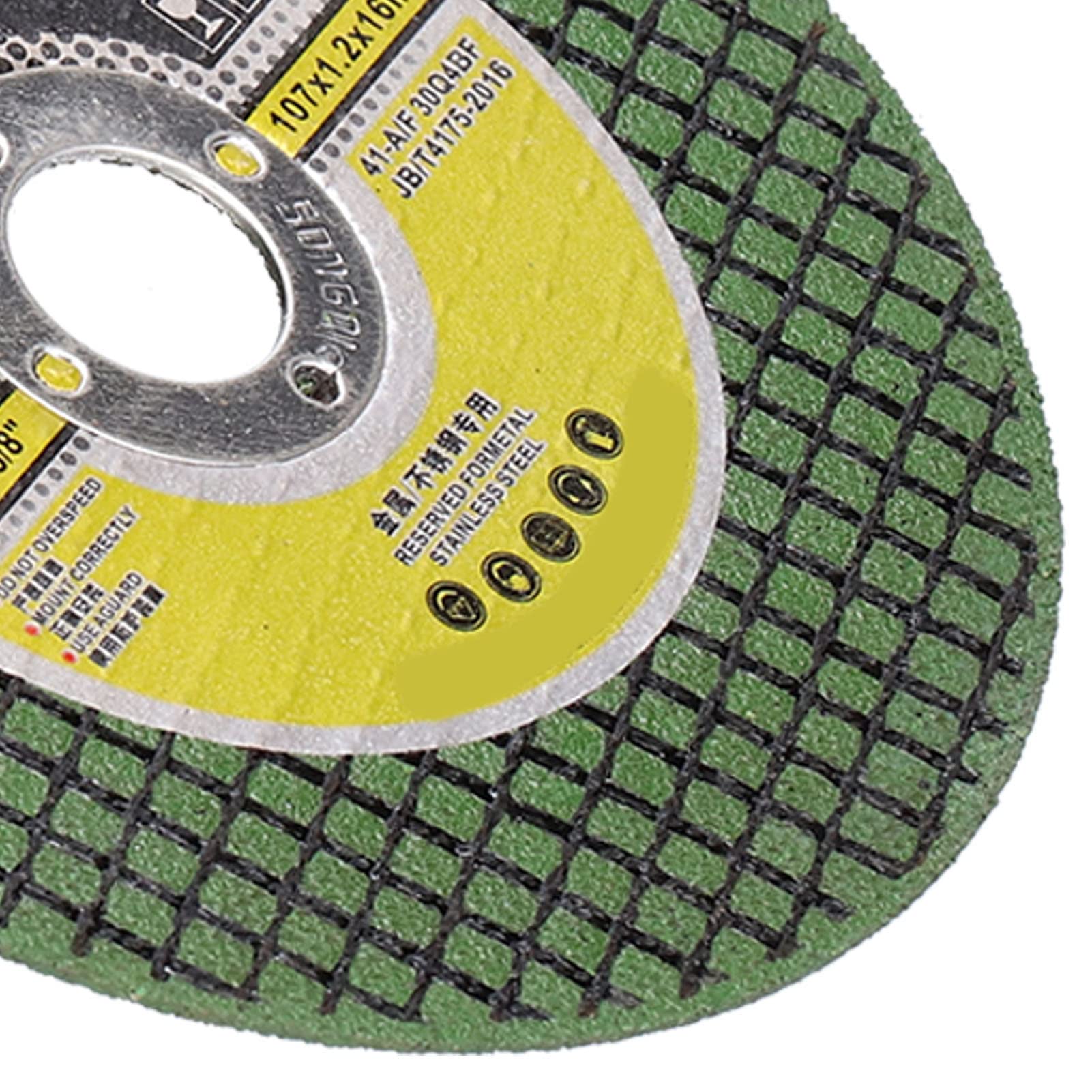 Ausla Tarcza do Cięcia żywicy, 100 szt. Tarcza do Cięcia żywicy 107 Mm X 1,2 Mm X 16, Stalowy pierścień z podwójną siatką Rur ze Stali Nierdzewnej Kątownik z Narzędziami Obrotowymi