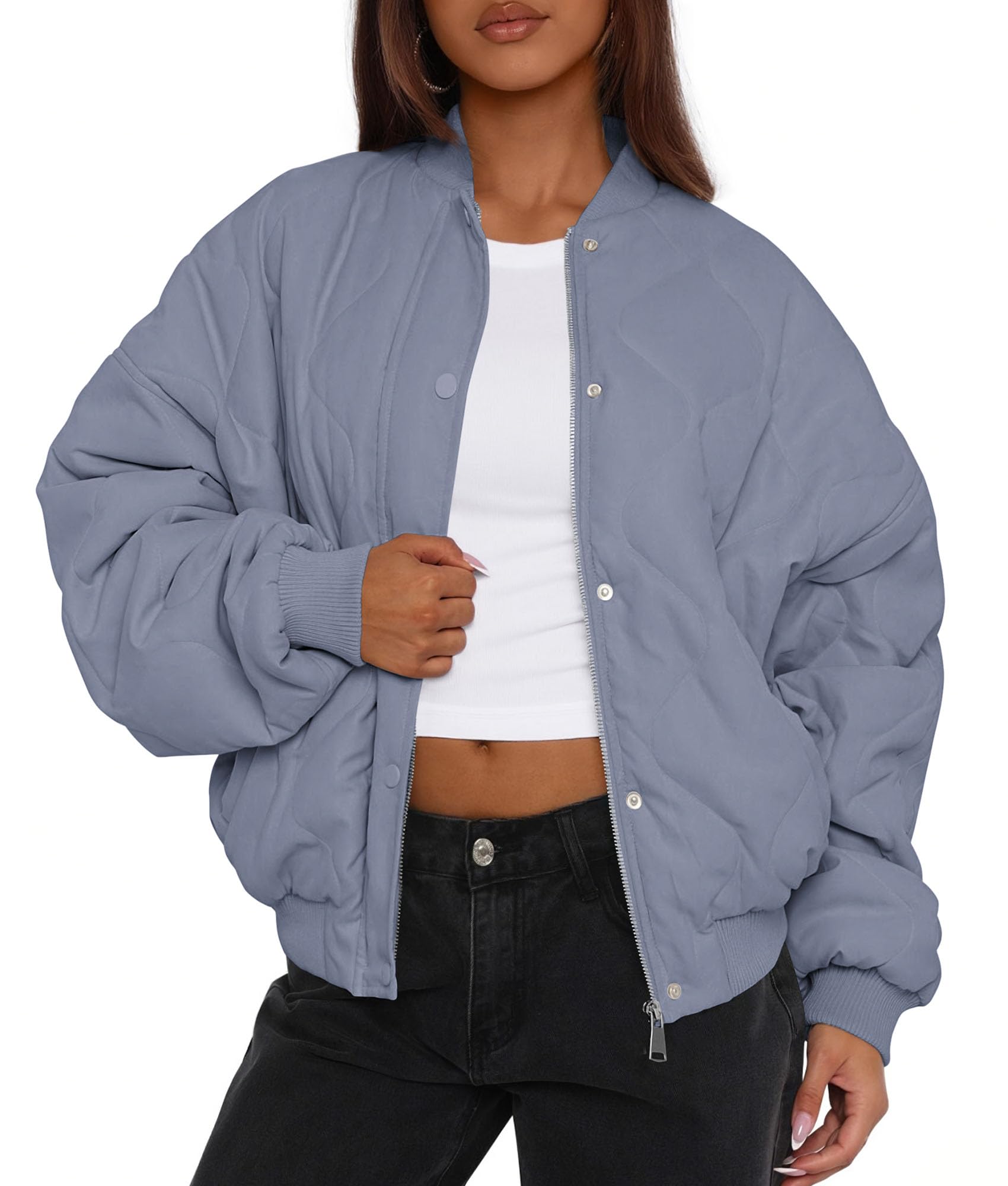 PRETTYGARDEN Womens Quilted Bomber Jackets