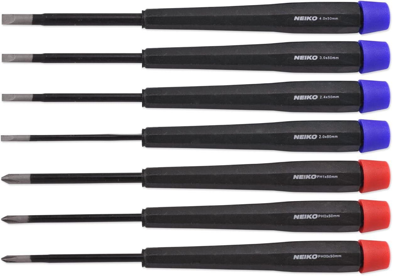Neiko 01333A Jeweler's Precision Screwdriver Set (7 Piece), Clear