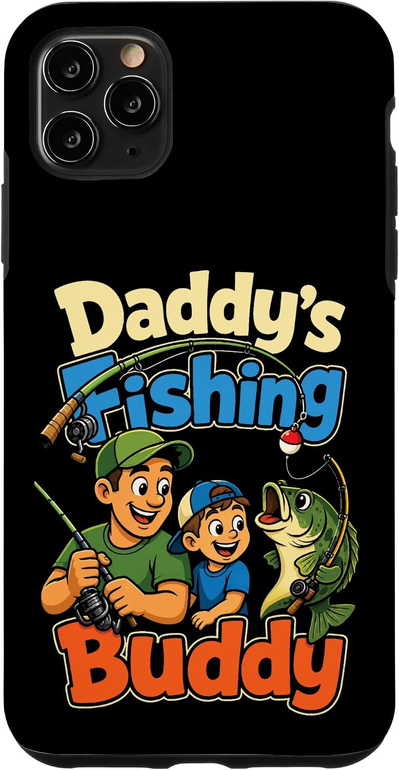 Fishing Daddy's Buddy Kids Cartoon Bass Angler Gift Case for iPhone 11 Pro Max
