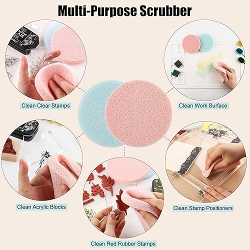 Miniatura 3 de BAOFALI Juego de 4 unidades de limpiador de sellos, esponja de limpieza de sellos, herramienta de eliminación de tinta para aplicable a sellos de