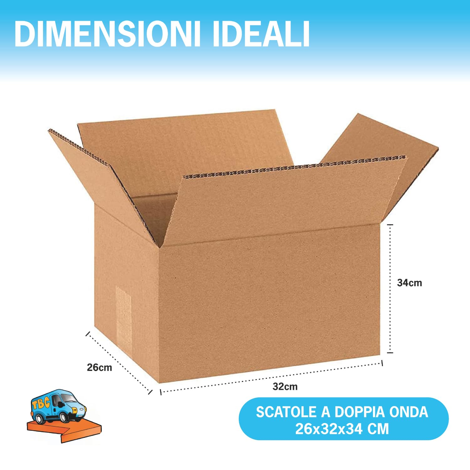 20 Scatole di Cartone Doppia Onda Resistenti per Trasporto di 4 Latte da 5 Litri 26x32x34 cm, Ideali per Spedizioni e Imballaggi – Oggetti Pesanti e Fragili - TravelBox (20, 26x32x34)