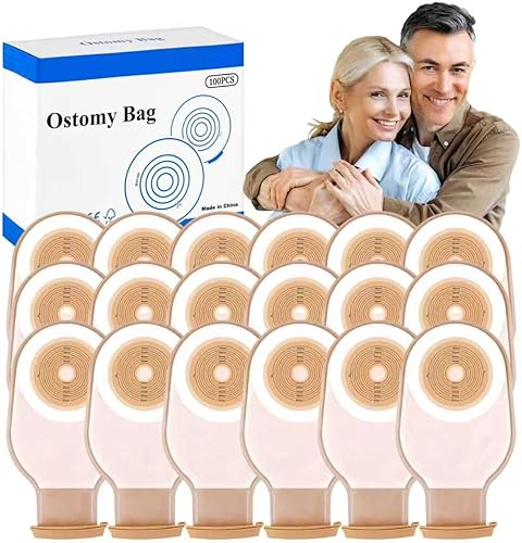100 bolsas de colostomía, suministros de ostomía de 0.591 in a 2.559 in, bolsas de ostomía de una pieza para cuidado del estoma de leostomía,
