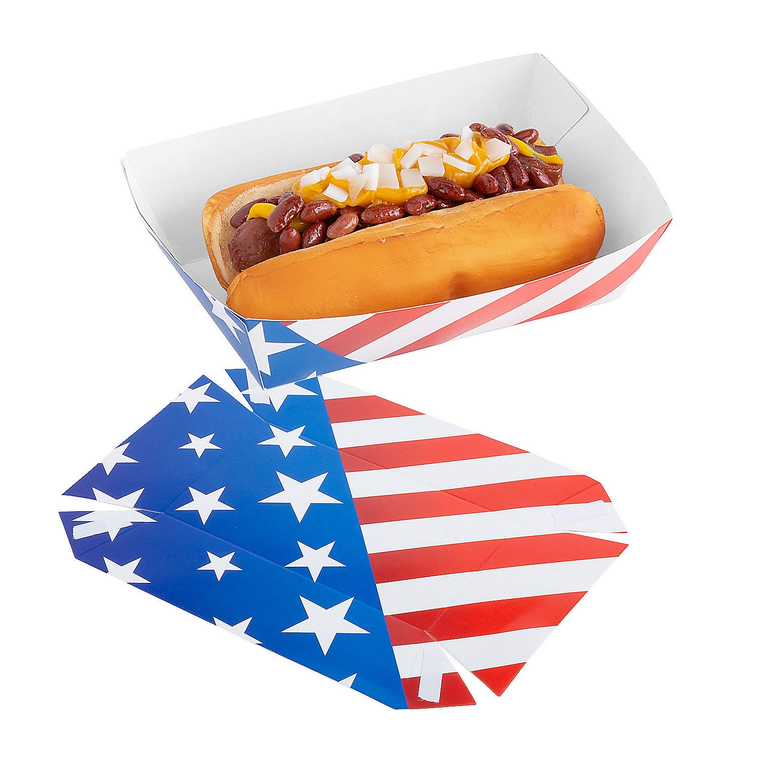 Fun Express Patriotic HOT Dog Holder - Party Supplies - 12 Pieces