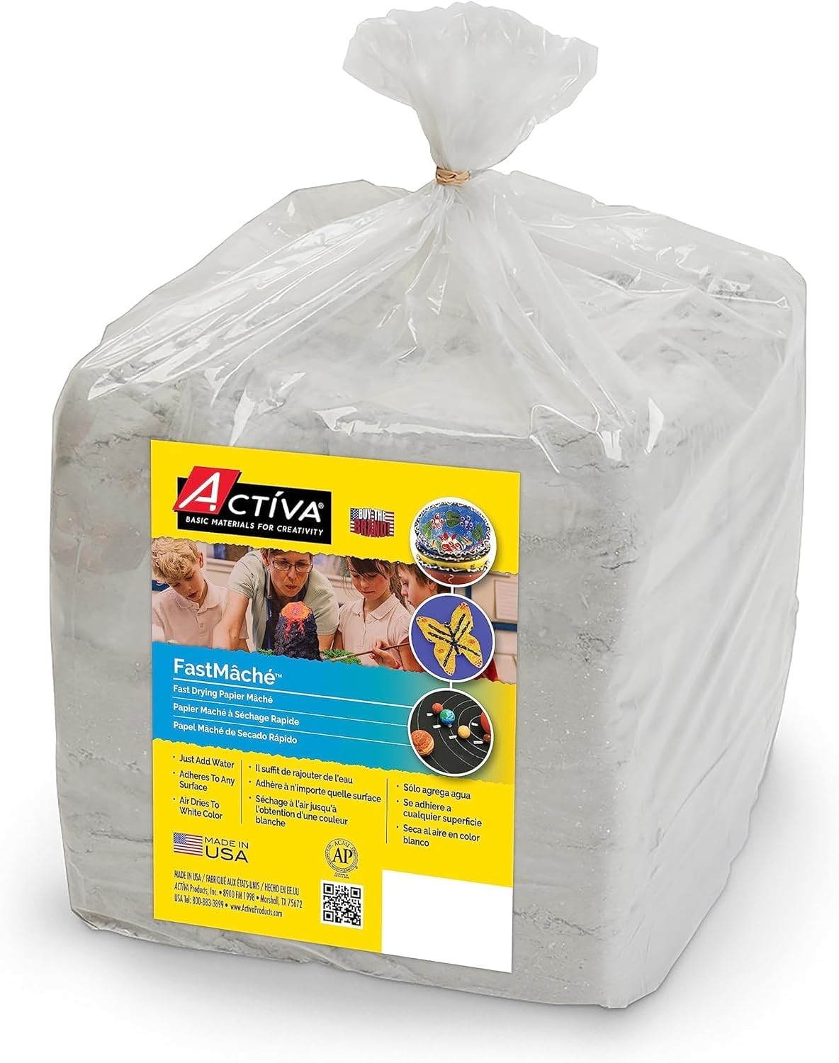 Activa FastMâché Fast Drying Paper Mâché, 6lb (2.72kg) | Heavy & Tough Finish with Minimal Shrinkage