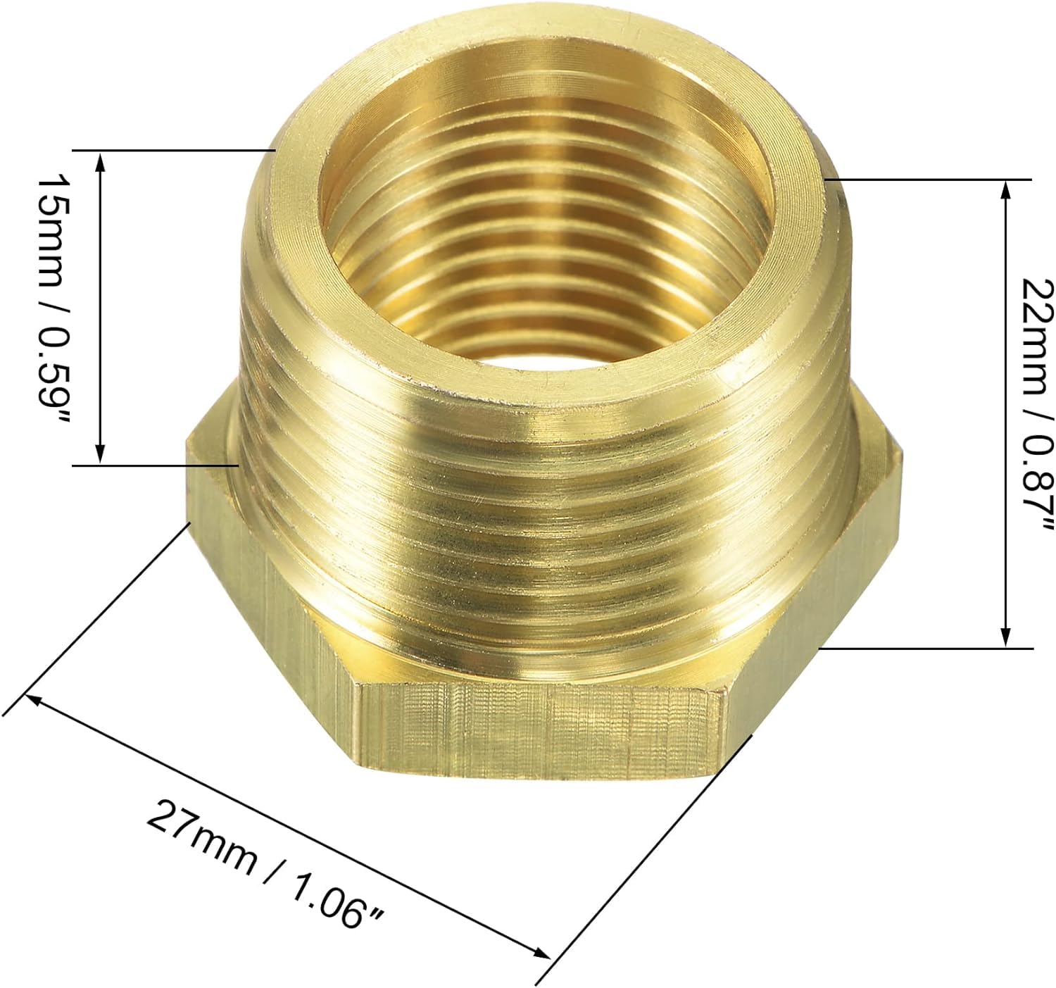 2 Pack Gold 57480-1208 Brass Garden Hose Fitting, Pipe Adapter Connector - Image 3
