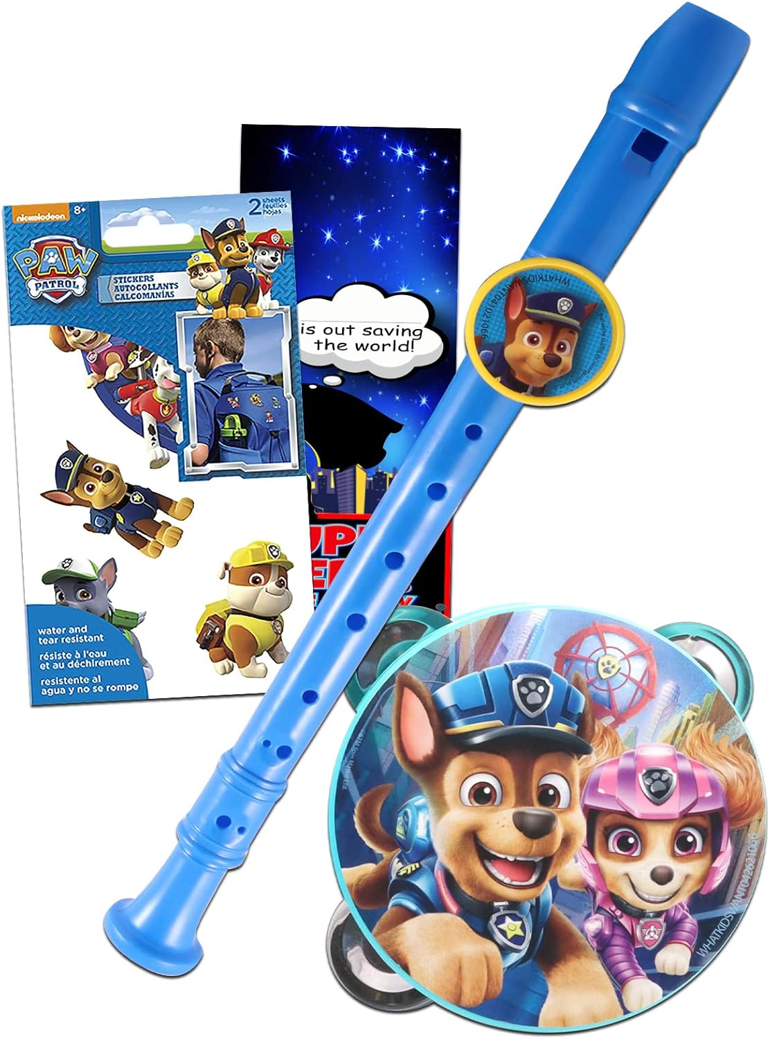 Amazon Com Nick Shop Paw Patrol Music Toys Set With Tambourine And Flute Recorder 4 Pc Bundle With Paw Patrol Music Playset Stickers And More Music Toys For Kids Toddlers Toys