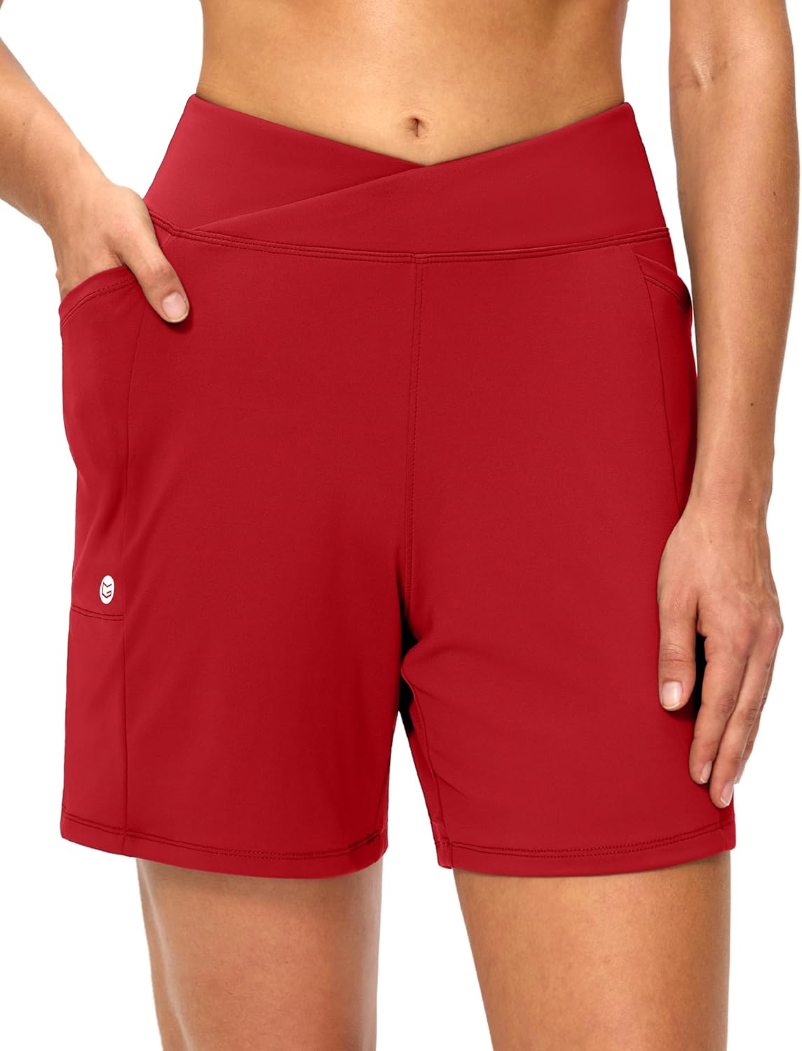 G Gradual Women's Athletic Shorts 6" High Waisted Stretchy Bermuda Shorts for Women Quick Dry Summer Casual Shorts