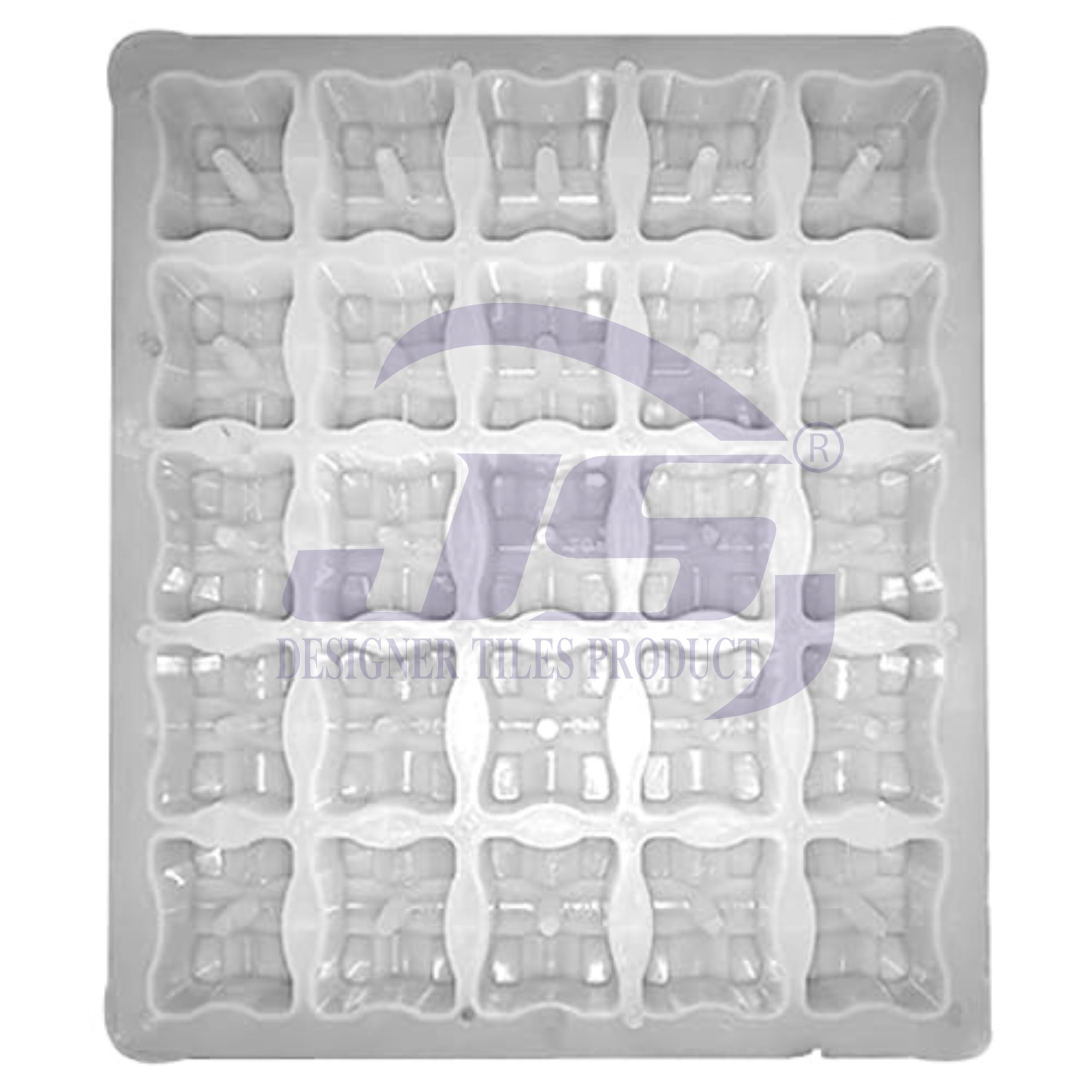 JS Designer Tiles Product | Plastic Cover Block Mould 20,25,40,50.MM (25 Cavaty) | PVC and Rubber Mould | Make in India
