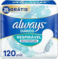 Always Respirável Sem Perfume Protetor Diário 120 Unidades