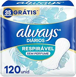 Always Respirável Sem Perfume Protetor Diário 120 Unidades