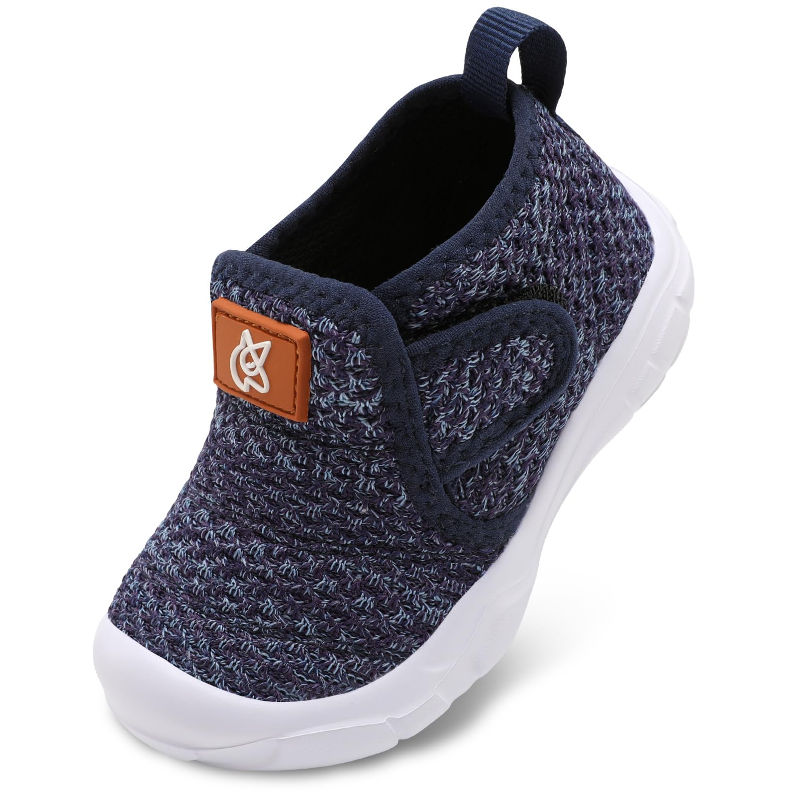 QFH Toddler Shoes Boys Girls Sneakers Comfy Barefoot Shoes Kids Adjustable Hook and Loop Walking Shoes Wide Toe Box Breathable Shoes