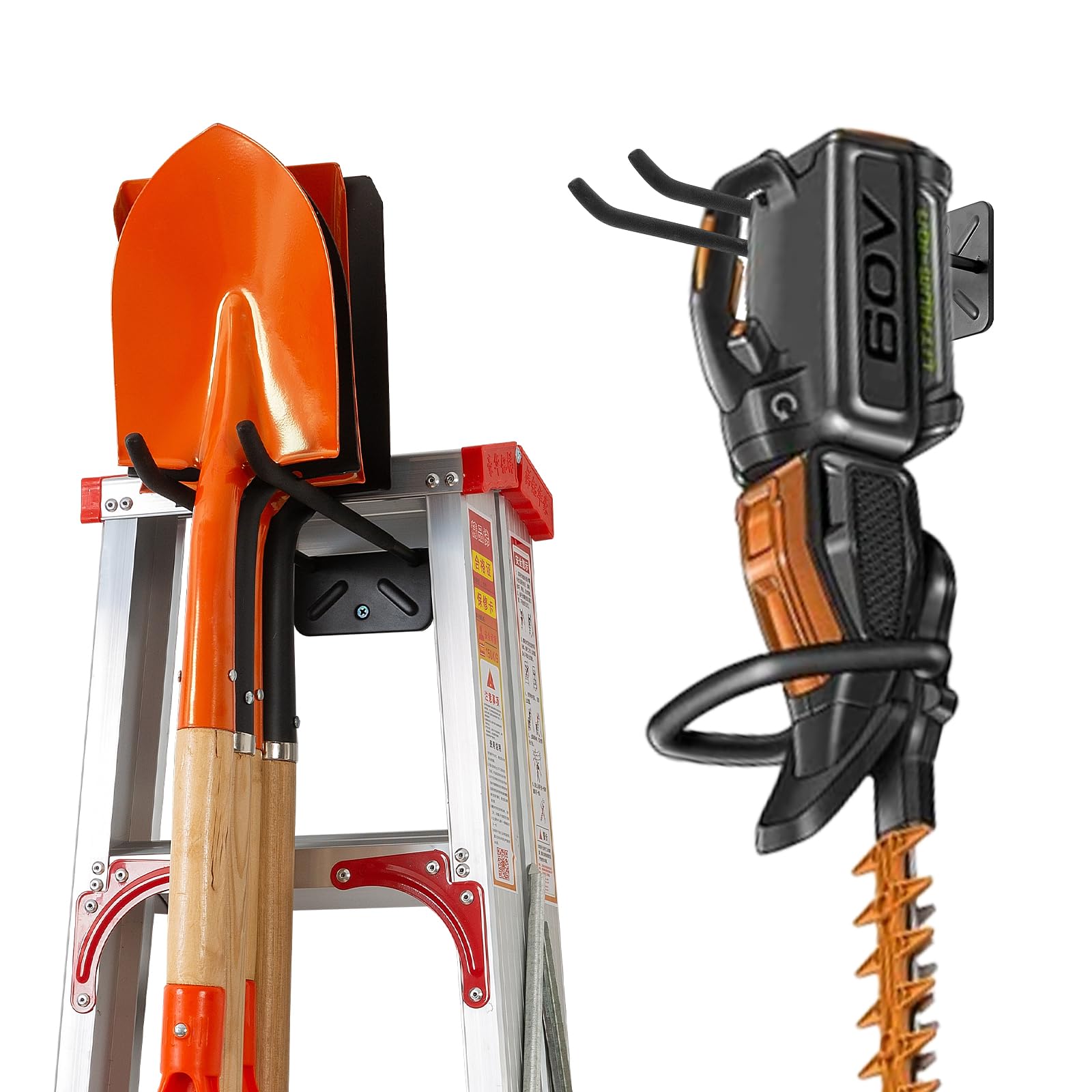 Ganci da Garage Heavy-Duty 30 cm, Organizer per Attrezzi da Montare a Muro, Ganci Doppio Versatili per Stoccaggio