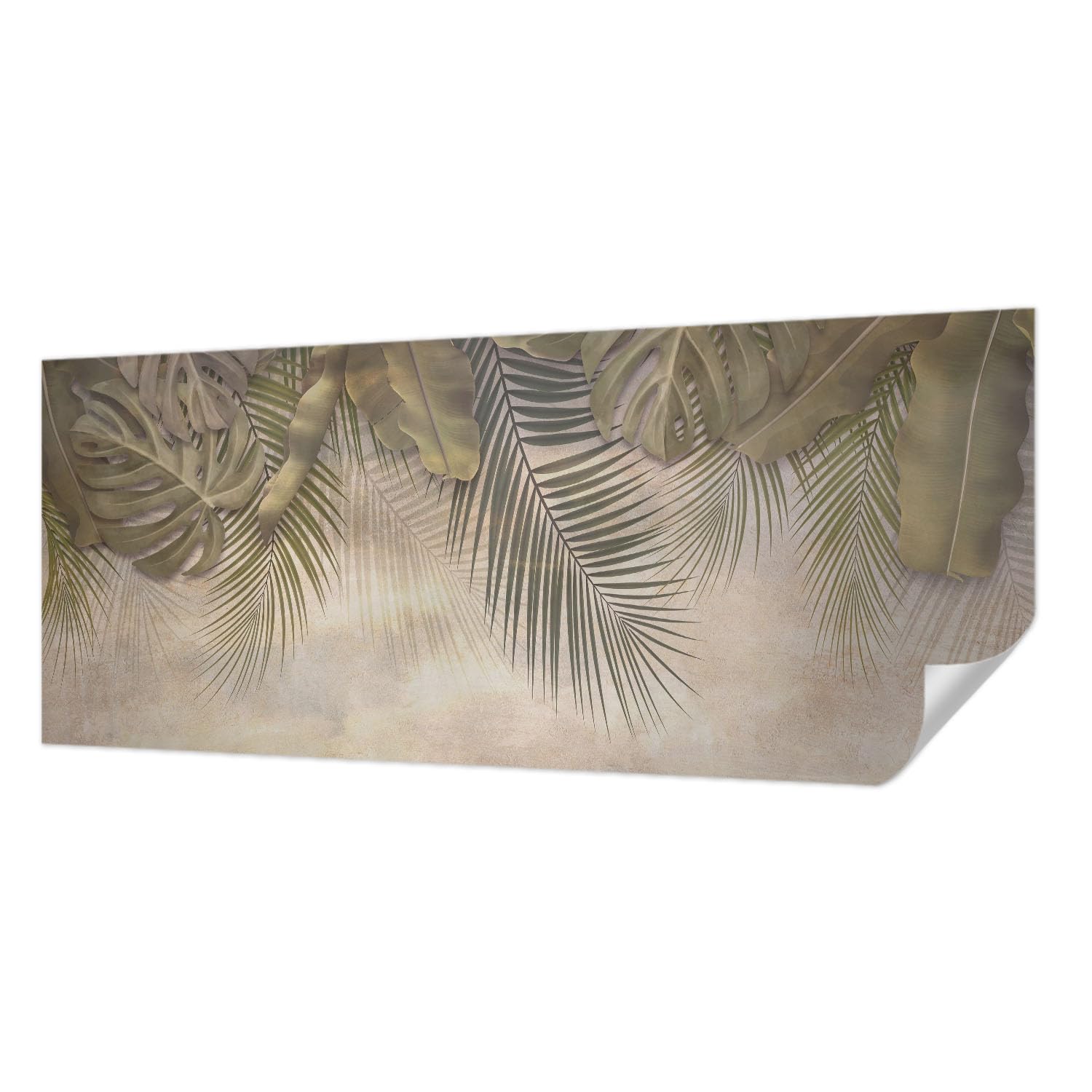 Revêtement mural autocollant feuilles tropicales pour créer une ambiance jungle dans la chambre