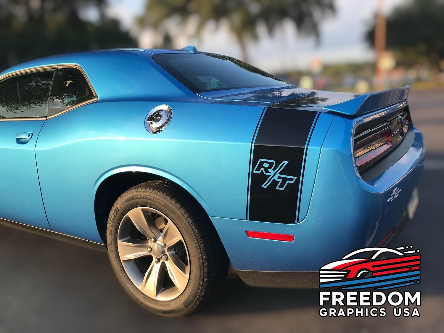 Graphics for Dodge Challenger 2008-2023 Side Tailband Stripes, Set for Both Sides of Your Car, Premium Vinyl Decals Kit, Custom Car Stickers, Made in USA, Precision-Cut.