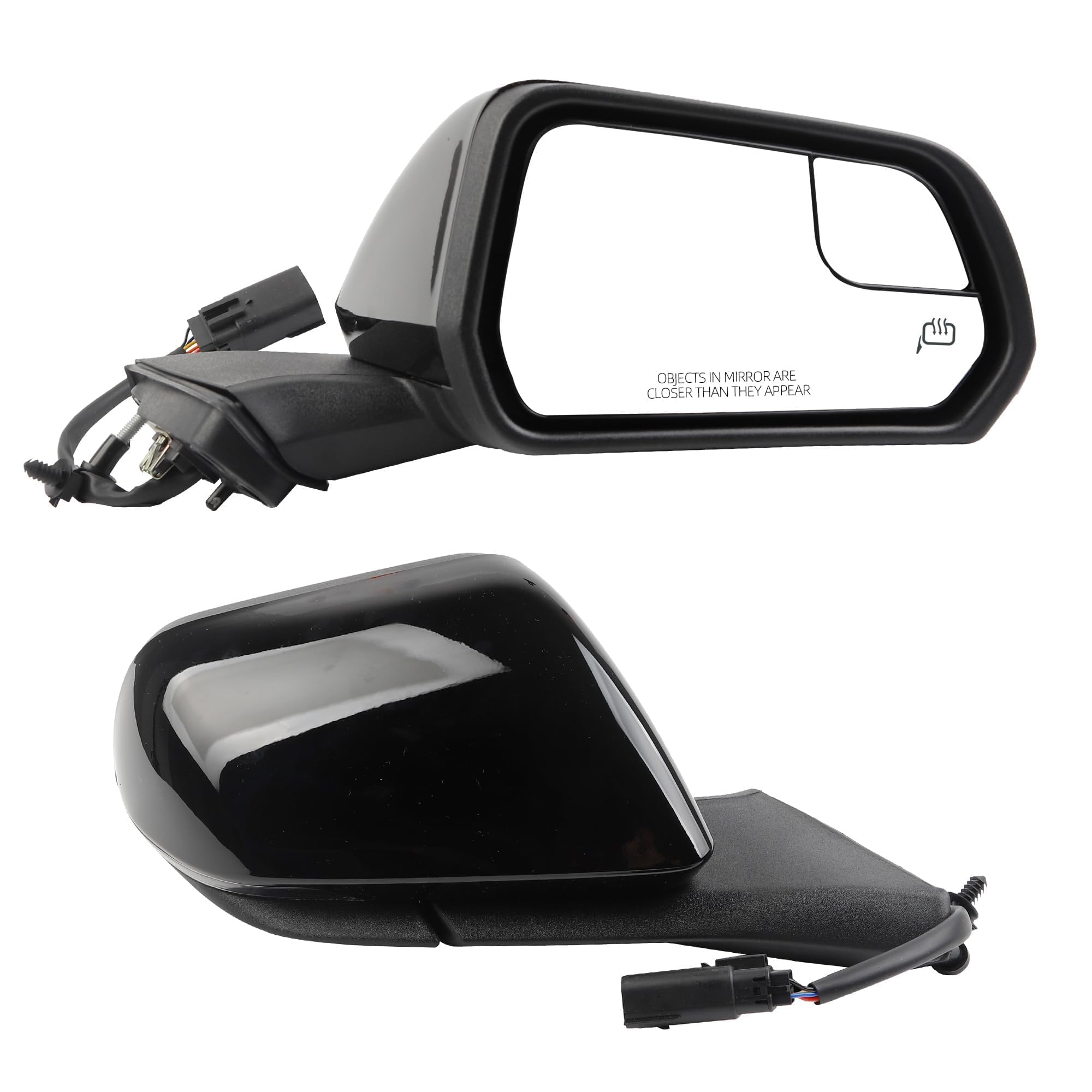 Dasbecan Right Passenger Side Door Mirror Compatible with Ford Mustang 2015-2020 Power Glass Heated with Turn Signal Puddle Light Blind Spot Glass Replaces FR3Z17682H-PFM FO1321596 Black 7Pins
