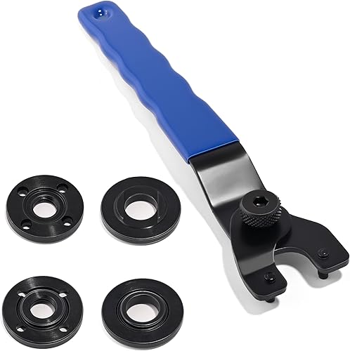 Miniatura 1 de TAROSE Llave amoladora angular universal ajustable con 4 piezas 58-11 amoladora tuerca de eje compatible con Dewalt Milwaukee Makita Bosch Ryobi