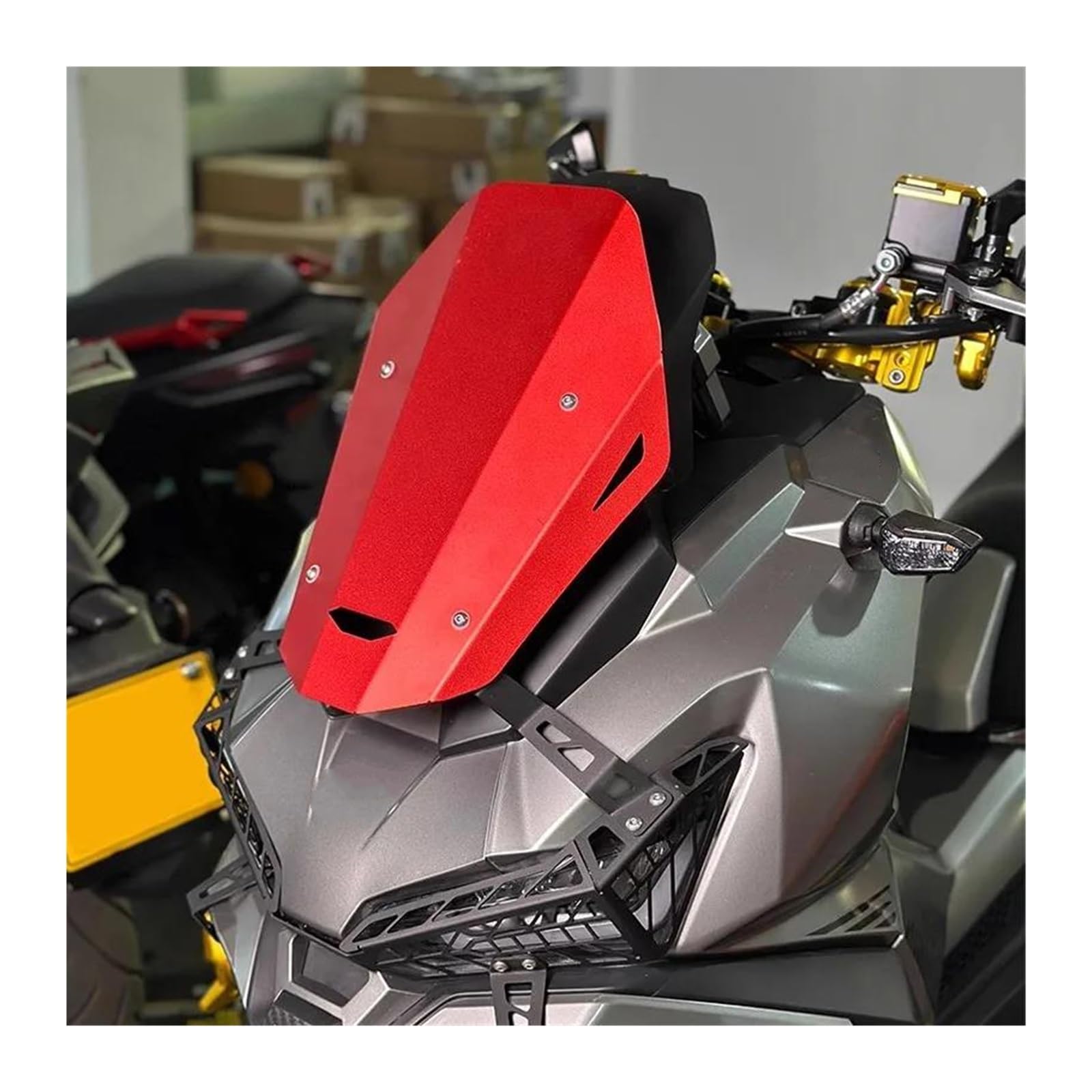 Dla SYM Motocykla HUSKY 150ADV Wersja Podniesiona Szyba Owiewka Przednia Deflektory Wiatru Przedłużenie szyby motocykla(Blue)