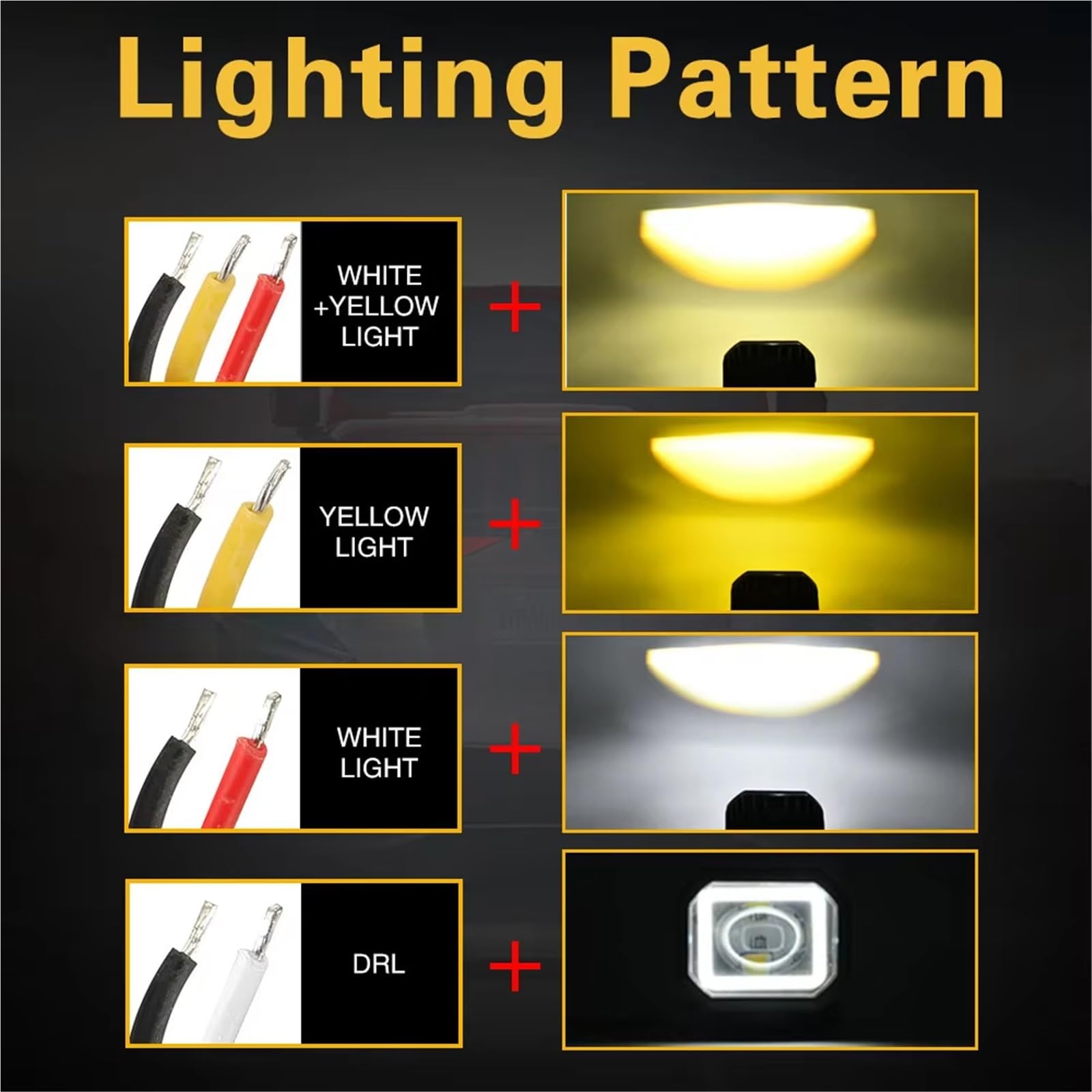 Moto Sostituisce Faro Per Jeep ATV SUV Camion LED Luce Di Lavoro Angel Eye Fendinebbia Guida DRL Faretto LED Rotondo Fuoristrada 4'' 40W Faro Per Moto(Square 1piece)