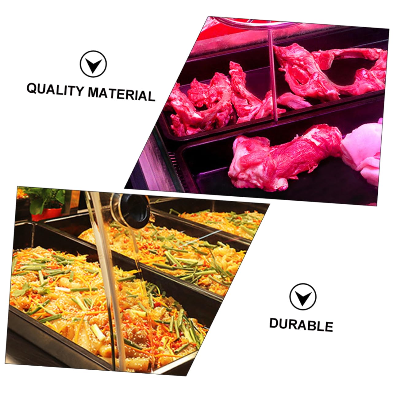 SOLUSTRE Practical Food Tray Storage Container Circular Arc Ductile Deformation Resistant Meat Packing