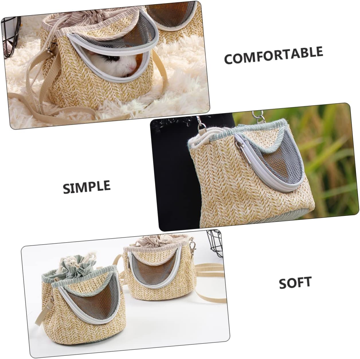 BESPORTBLE 1Pc Portable Pet Carrier Bag for Hamsters and Animals Zippered Design Random Colors for Travel and Secure and Cozy and Hammock