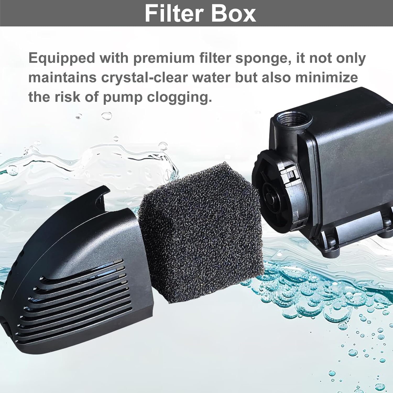 Pond Filter with Pump Fountain Kits, Submersible Pump Pond Fountain Koi Pond Filters for Outdoor Pond,3 Water Patterns Decoration Garden Pond Landscape With Color Light,660GPH 110V Corded Electric