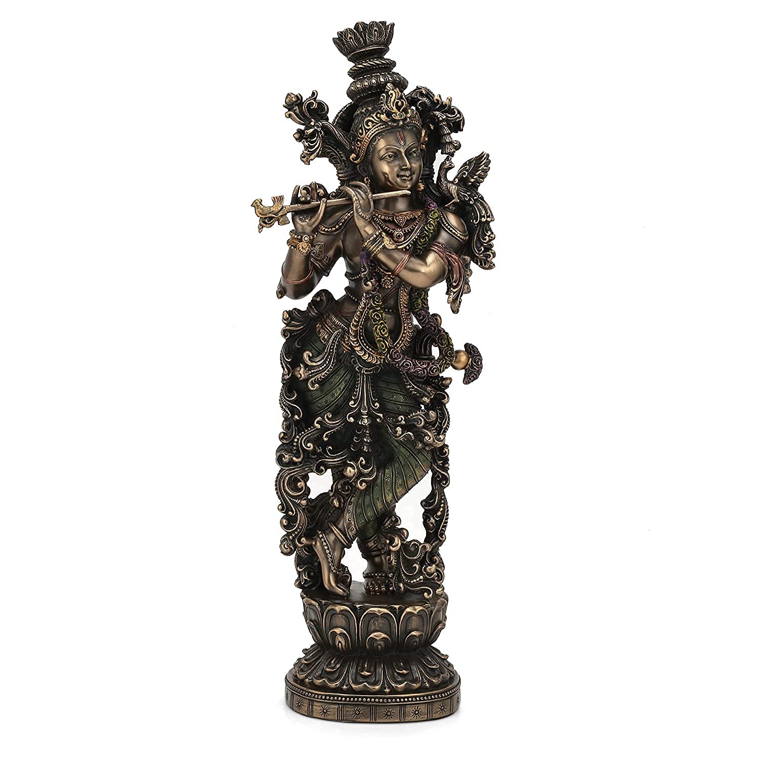 Kaka jiji Handicraft Cold Cast Resin Krishna Idol Big Size for Mandir Decor II Office Decorative II Janmasthami Puja II Vastu Idol II Showpiece