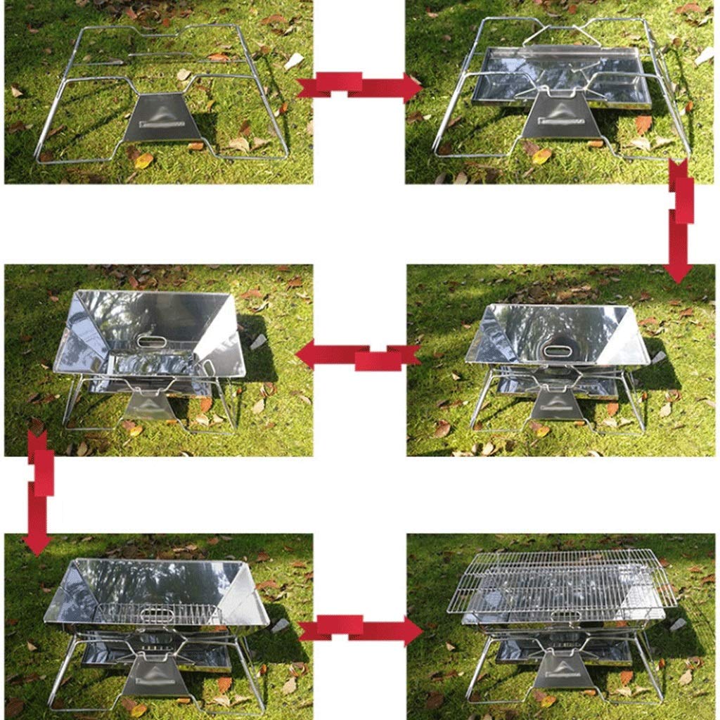 Ogród palenisko na zewnątrz ognisko sprzęt kempingowy kemping przenośny składany grill ze stali nierdzewnej grill grill piec ognisko stal nierdzewna miska ognisko do grilla (rozmiar: mały)