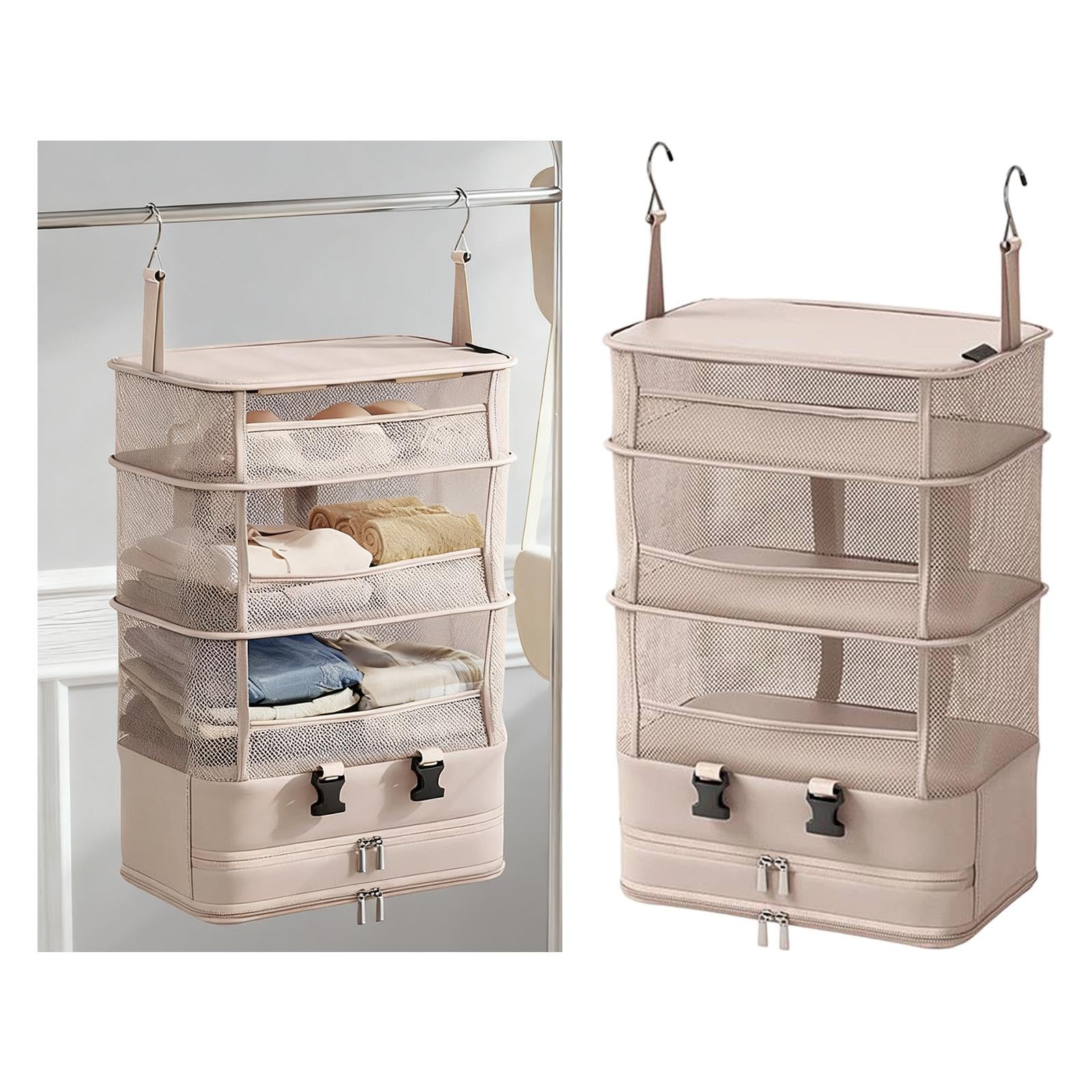 Hängender Reiseorganizer Tragbare Aufbewahrungsbox Faltbares Gepäckregal Hängetasche Aus Strapazierfähigem Polyester für Übersichtliche Organisation F
