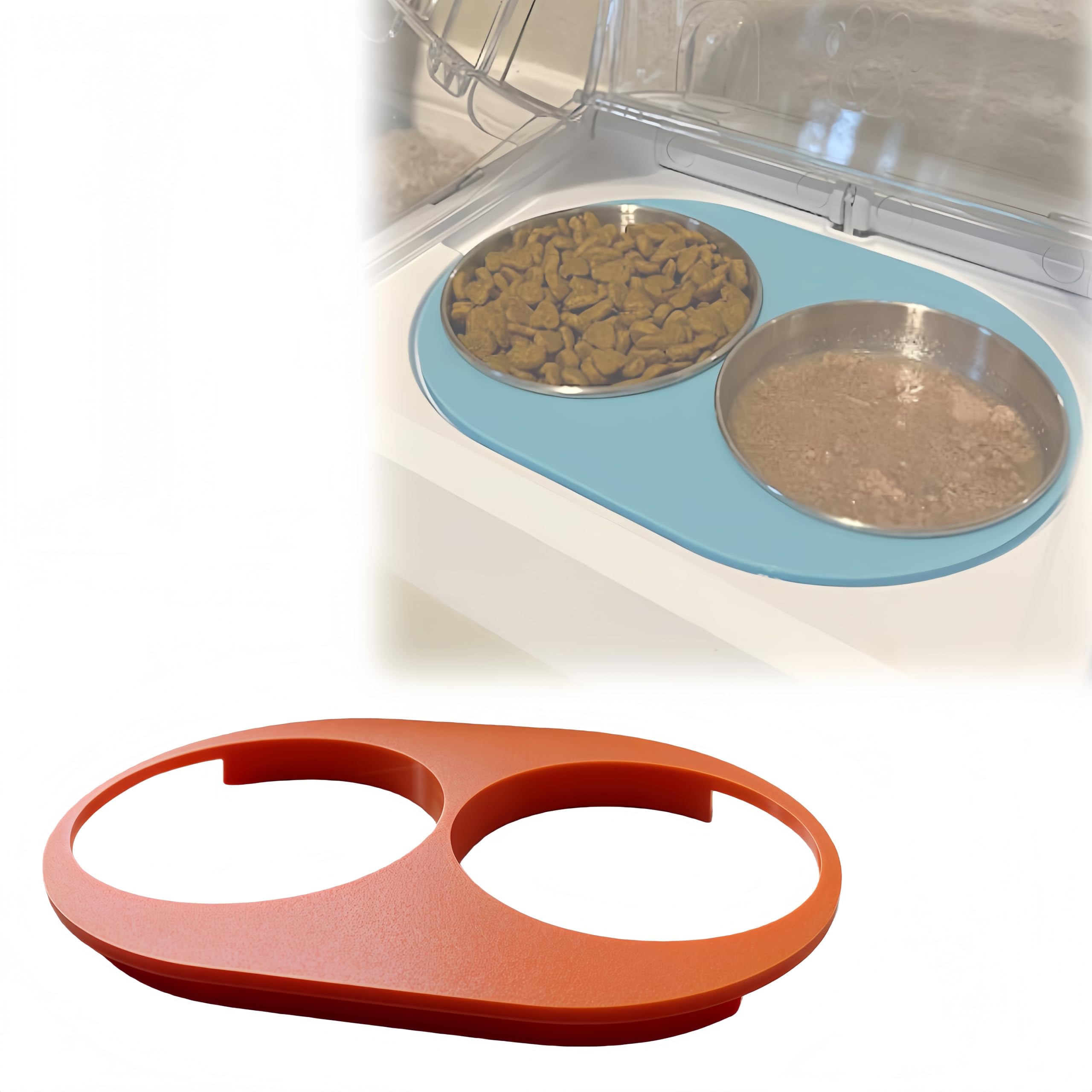 Slim Feeder Adapter with Stainless Steel Bowl – for Non-WiFi for SureFlap SureFeed Microchip pet feeders