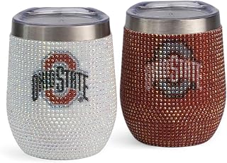 The Memory Company | Licensed NCAA 2-Pack Bling SS Stemless Wine Tumblers
