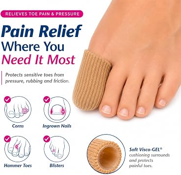 Pedifix Visco-GEL Toe Protector, Gel Cap for Corns & Hammer Toe Large