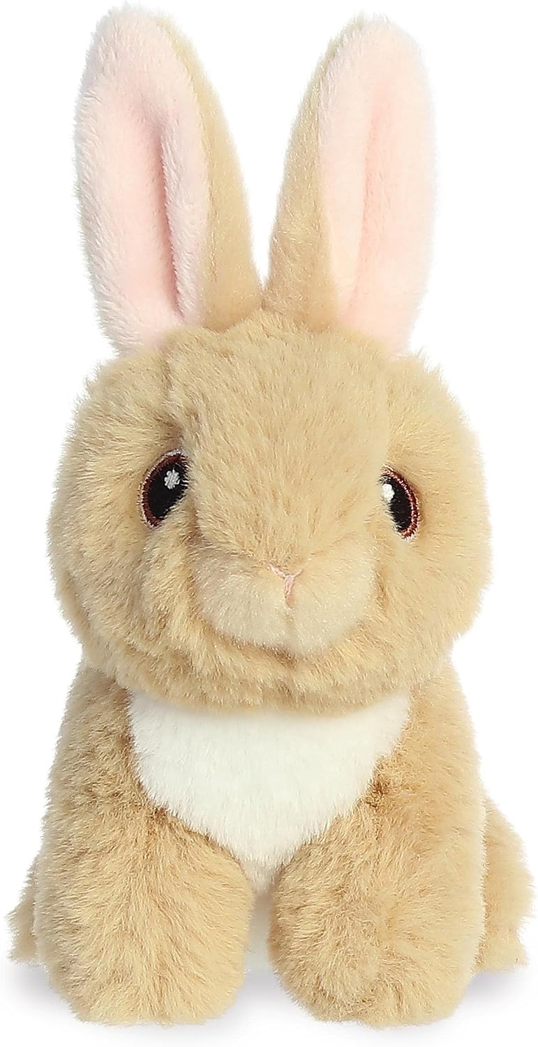 Aurora® Responsibly Made Eco Nation™ Mini Tan Bunny Stuffed Animal - Ideal for Playtime Adventures - Perfect for Birthdays or Just Because - Brown 4 Inches
