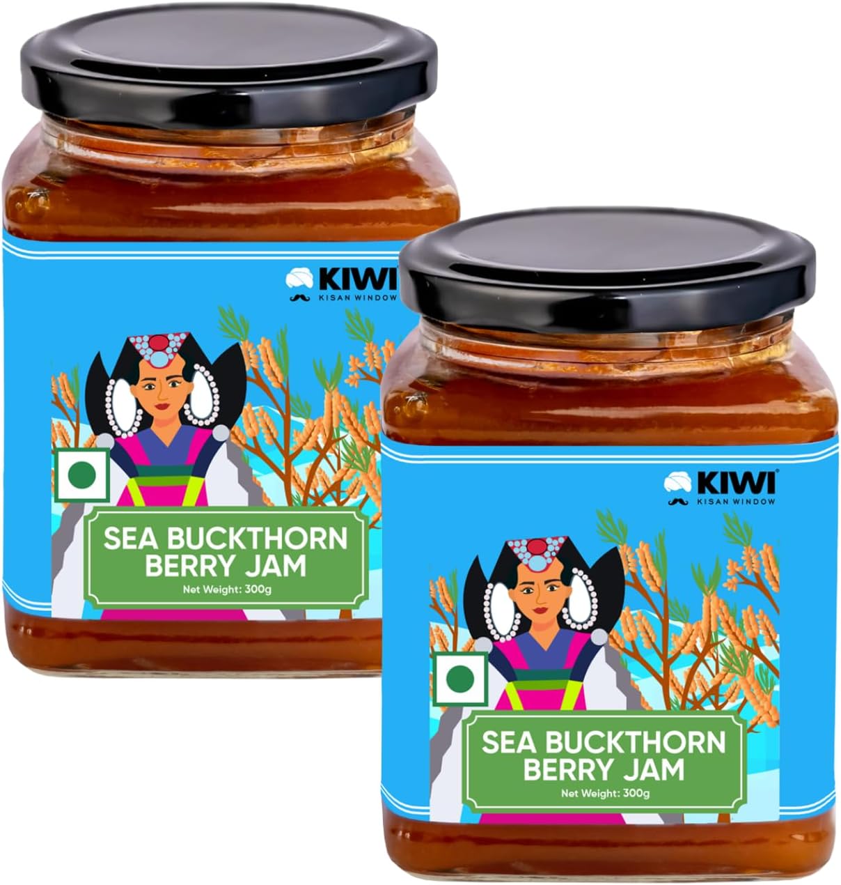 - Seabuckthorn Jam- 300g Pack of 2 | Leh Berry Jam | Rich In Vitamin C | Sea Buckthorn Berry Jam- 300g- Pack of 2